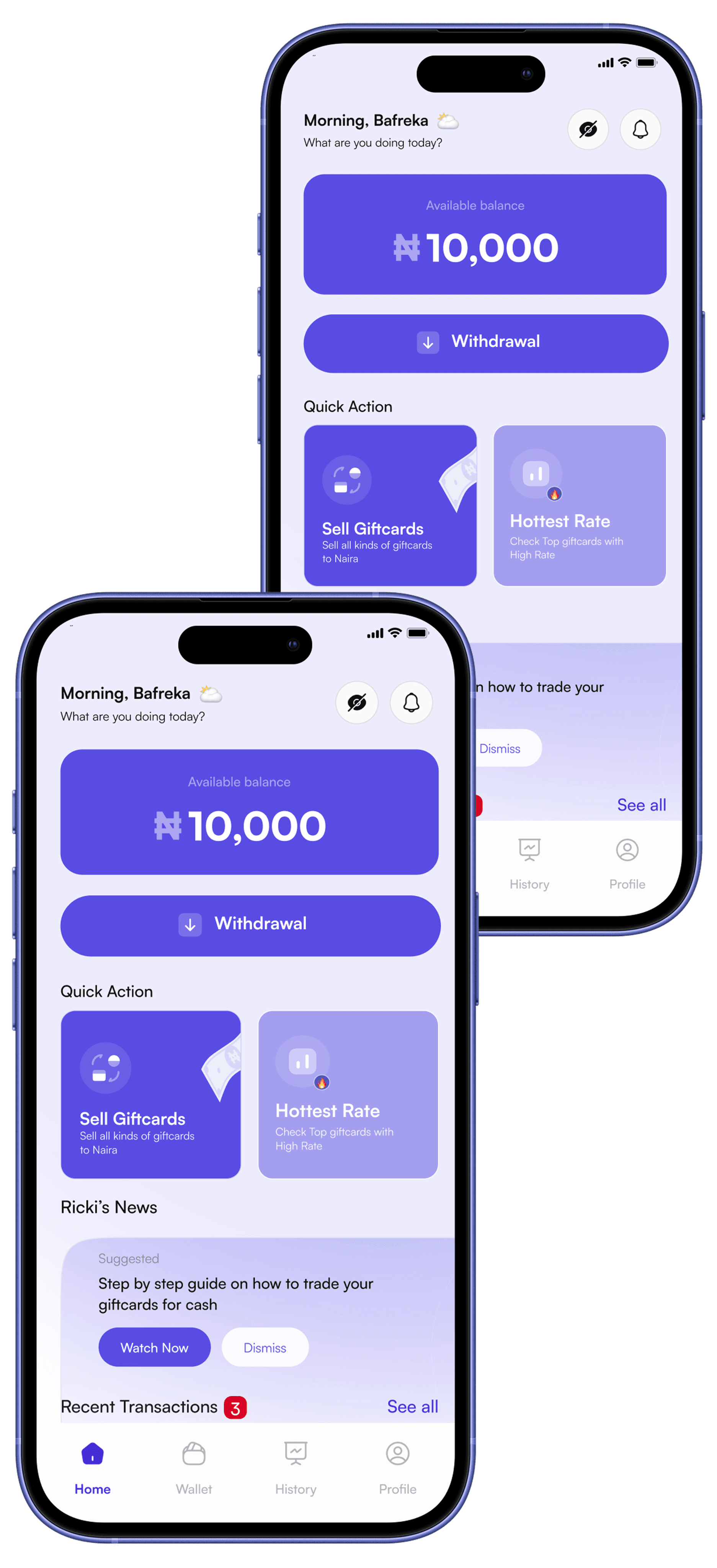 Ricki gift card trading app on smartphone